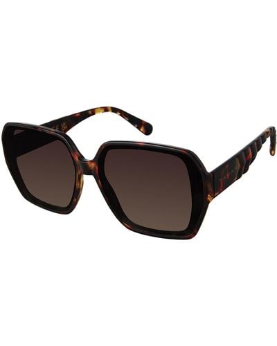 Tahari Th892 Glamorous 100% Uv400 Protective Square Sunglasses. Elegant Gifts For Her - Black