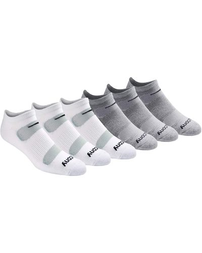 Saucony Multi-pack Mesh Ventilating Comfort Fit Performance No-show Socks - Metallic