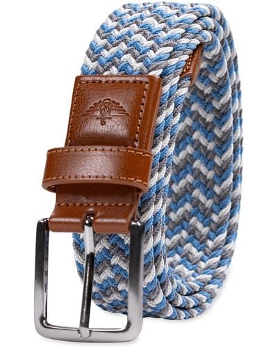 Dockers Casual Everyday Braided Fabric Fully Adjustable Web Belt - Blue