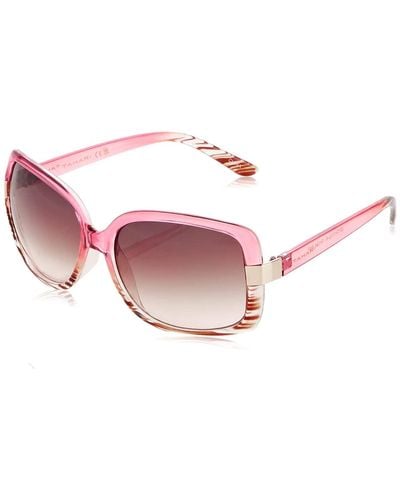 Tahari Womens Th124 Glamorous Oversized Uv Protective S Rectangular Sunglasses Elegant Gifts For 58 Mm - Black