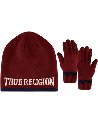 True Religion And Gloves Set - Red