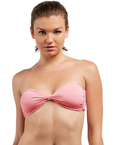 Volcom Standard Simply Seamless Bandeau Bikini Top - Pink