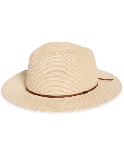 Brixton Wesley Straw Packable Fedora - Natural