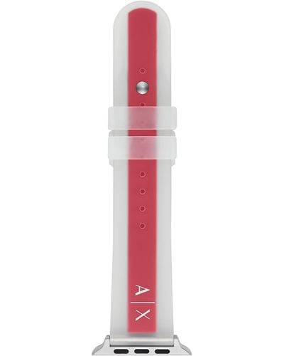 Emporio Armani A|x Armani Exchange Armani Exchange Red And Clear Silicone Band For Apple Watch - Multicolor