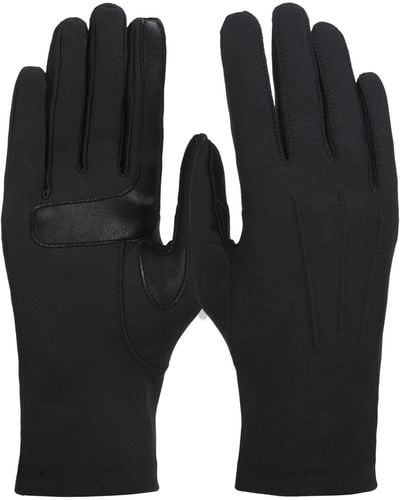 Isotoner Womens Stretch Classics Fleece Lined Winter Gloves - Black