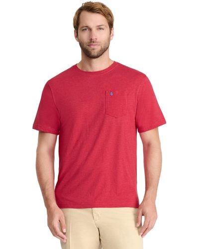 Izod Saltwater Short Sleeve Solid T-shirt With Pocket - Red