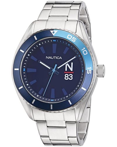 Nautica Napfwf310 Finn World Stainless Steel Bracelet Watch - Blue