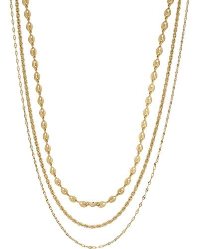 Emporio Armani Gold-tone Brass Multi-strand Layered Necklace - Metallic