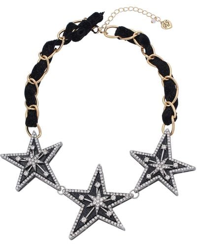 Betsey Johnson Starry Bib Necklace - Black