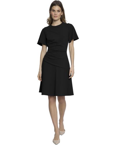 Maggy London Jewel Neck Knee-length Versatile Business Casual Dresses - Black