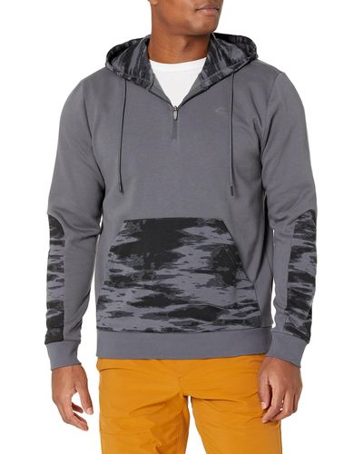 Oakley Camo Patch 1/4 Zip Hoodie Hooded Sweatshirt - Grey