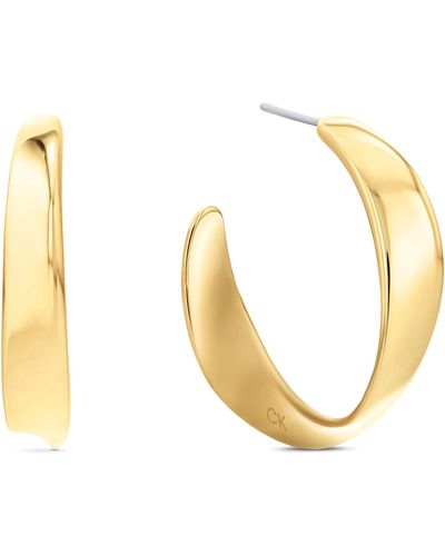 Calvin Klein Ethereal Metals Stainless Steel Hoop Earrings For - Metallic