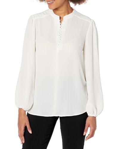 Nanette Lepore Womens Elegant Covered Button - White