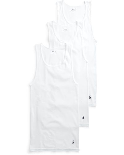 Polo Ralph Lauren Big & Tall Classic Fit Cotton Tanks 3-pack - White