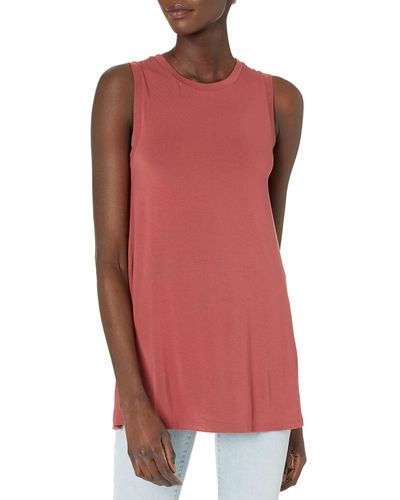 Amazon Essentials Jersey Relaxed-fit Muscle-sleeve Swing Tunic - Red