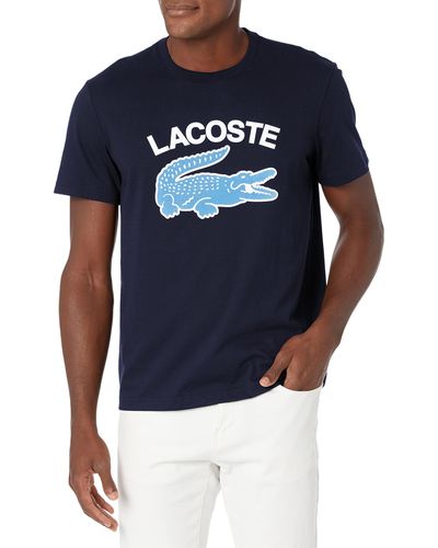 Lacoste Short Sleeve Crew Neck Jumbo Croc T-shirt - Blue