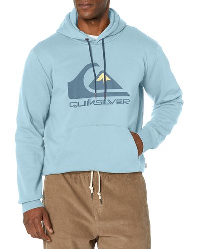 Quiksilver Big Logo Hood Pullover Hoodie Sweatshirt - Blue