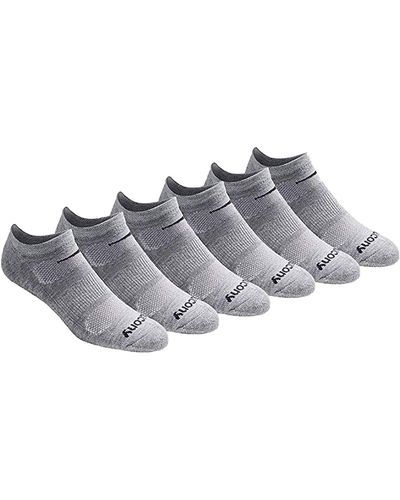 Saucony Mens Multi-pack Mesh Ventilating Comfort Fit Performance No-show Socks - Metallic