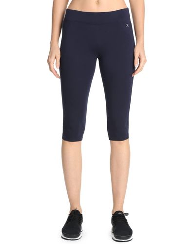 Danskin Plus Size Sleek Fit Yoga Crop Pant - Blue