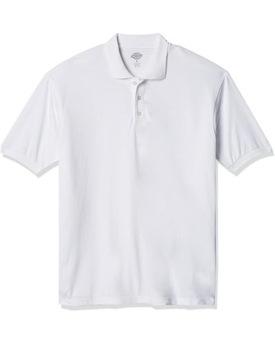 Dickies Mens Short-sleeve Pique Polo Shirt,white,medium