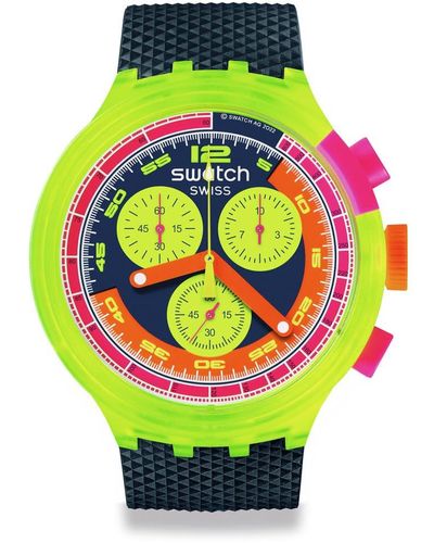 Swatch Casual Watch Neon Bio-sources Quartz Neon To The Max - Gray