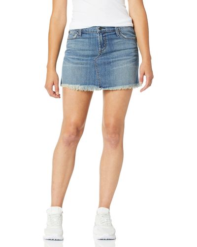 James Jeans Daisy Mid Length Cut-off Skirt In New Wave - Blue