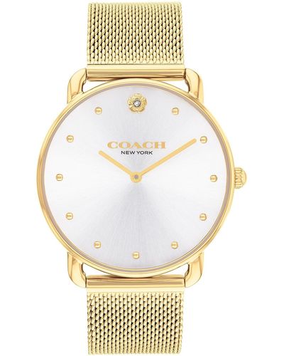 COACH Elliot Mesh Bracelet Watch | Elegance And Sophistication Style Combined | Premium Quality Timepiece For Everyday Style - Metallic