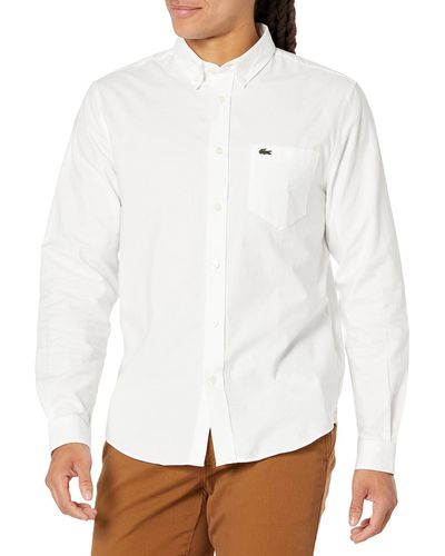 Lacoste Casual Button-up Oxford Shirt - White