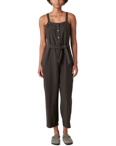 Lucky Brand Button Front Jumpsuit - Black