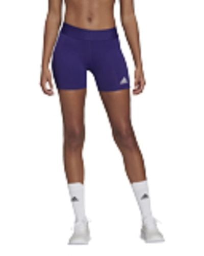 adidas Alphaskin Volleyball 4-inch Short Tights Team College Purple/white Xl4 - Blue
