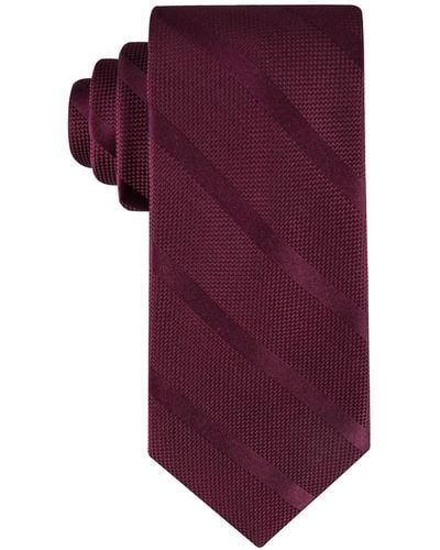 Tommy Hilfiger Classic Solid Textured Stripe Tie Necktie - Purple