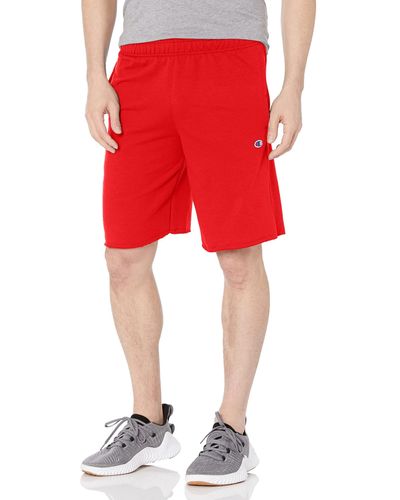 Champion , Fleece Shorts, 10" Inseam, Cranberry Tart-549314, Small - Red