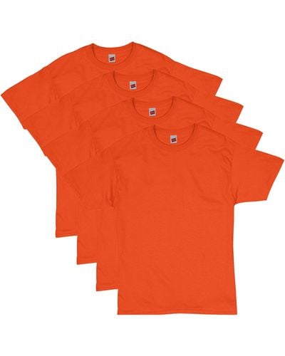 Hanes Mens Essentials Short Sleeve T-shirt Value Pack - Orange