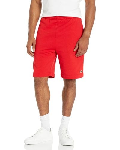 Lacoste Organic Brushed Cotton Fleece Shorts Core - Red