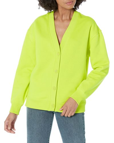 Amazon Essentials Relaxed-fit Sweatshirt Cardigan - Yellow