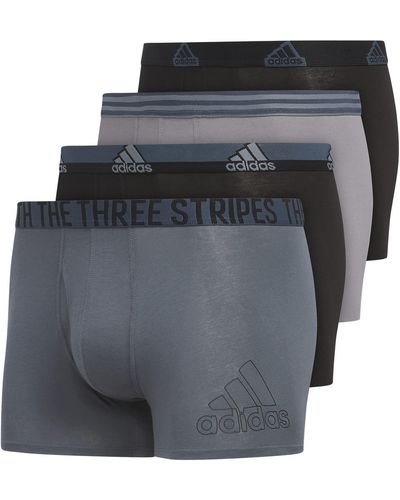 adidas Stretch Cotton Trunks Underwear 4-pack - Gray