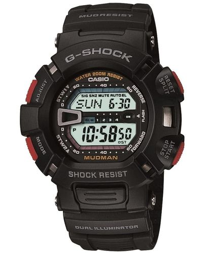 G-Shock G-shock Mudman Super Dual Illuminator Quartz 52mm Digital Watch G9000-1v - Black