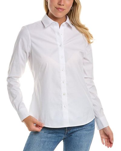 Brooks Brothers Regular Non-iron Stretch Long Sleeve Fitted Blouse - White