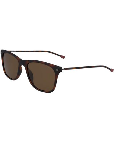 Nautica N6245s Polarized Square Sunglasses - Brown