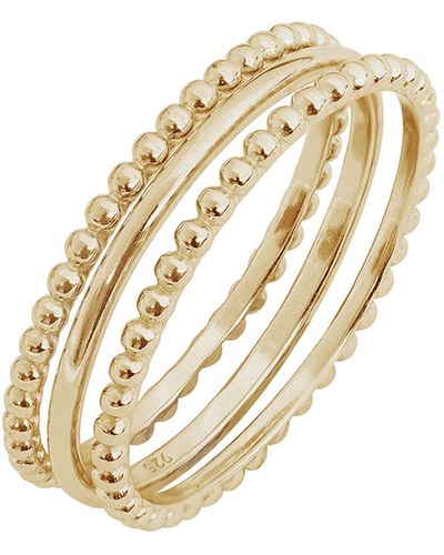 Amazon Essentials 14k Gold Plated Sterling Silver Stacking Ring Set Of 3 Size 5 - Metallic