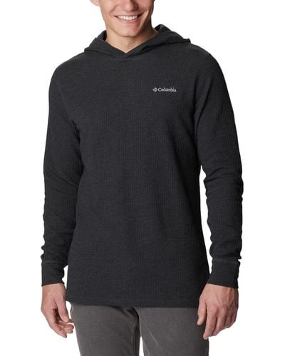 Columbia Pine Peak Waffle Hoodie Hooded Sweatshirt - Black