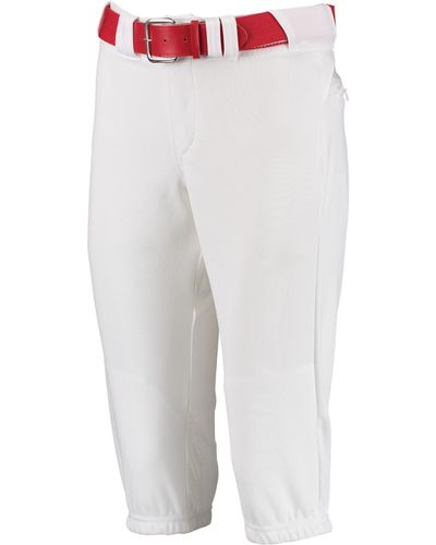Russell S Women's Low Rise Diamond Fit Softball Knicker Pants - Beltloop, Pockets, Comfortable & Stylish Bottoms White M - Gray