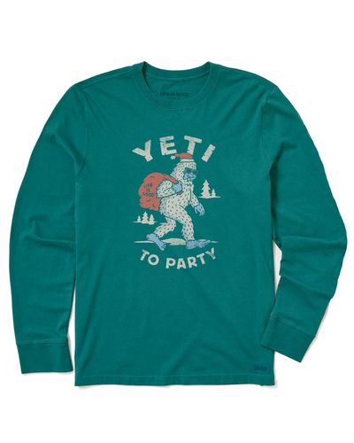 Life Is Good. Long Sleeve Crusher T-shirt - Green