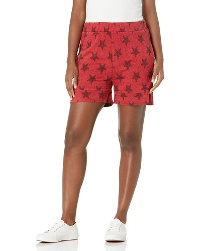 Kendall + Kylie Kendall + Kylie Plus Size Raw Edge Elastic Waist Short - Red