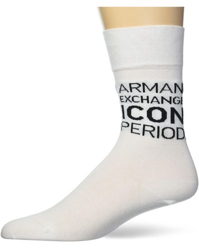 Emporio Armani A|x Armani Exchange Womens Icon Logo Socks - White