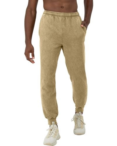 Champion , Mineral Dye Graphic, Fleece Jogger Sweatpants, 30", Soft Suede C Logo, Small - Natural