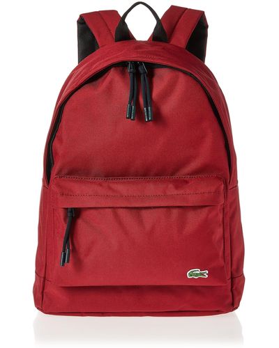 Lacoste Sclassic Backpack With Croc Logoandrinopleone Size - Red