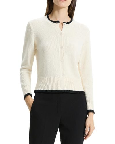 Theory Tipped Cardigan - White