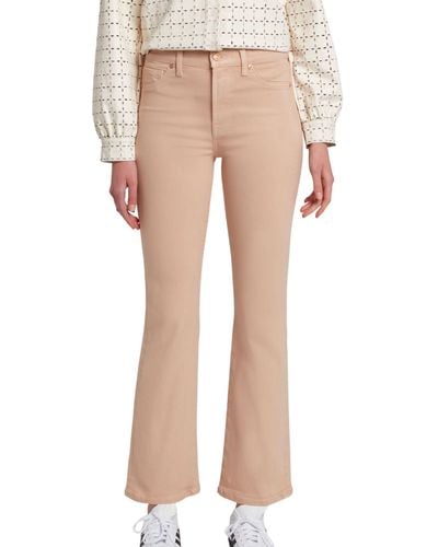 7 For All Mankind High-waisted Slim Kick Flare Pants - Natural