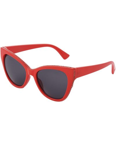 Betsey Johnson Fashionista Cateye Sunglasses - Red